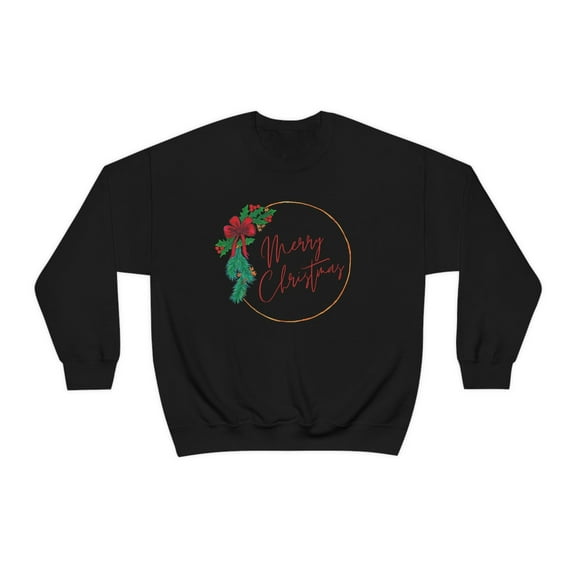 Merry Christmas Wreath Unisex Crewneck Sweatshirt