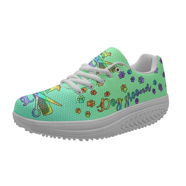 Kawaii Dog Paw Pattern Ladies Spring Autumn Sneakers Personalized Design Soft Platform Shoes Wear-Resistant Round Toe Footwear
