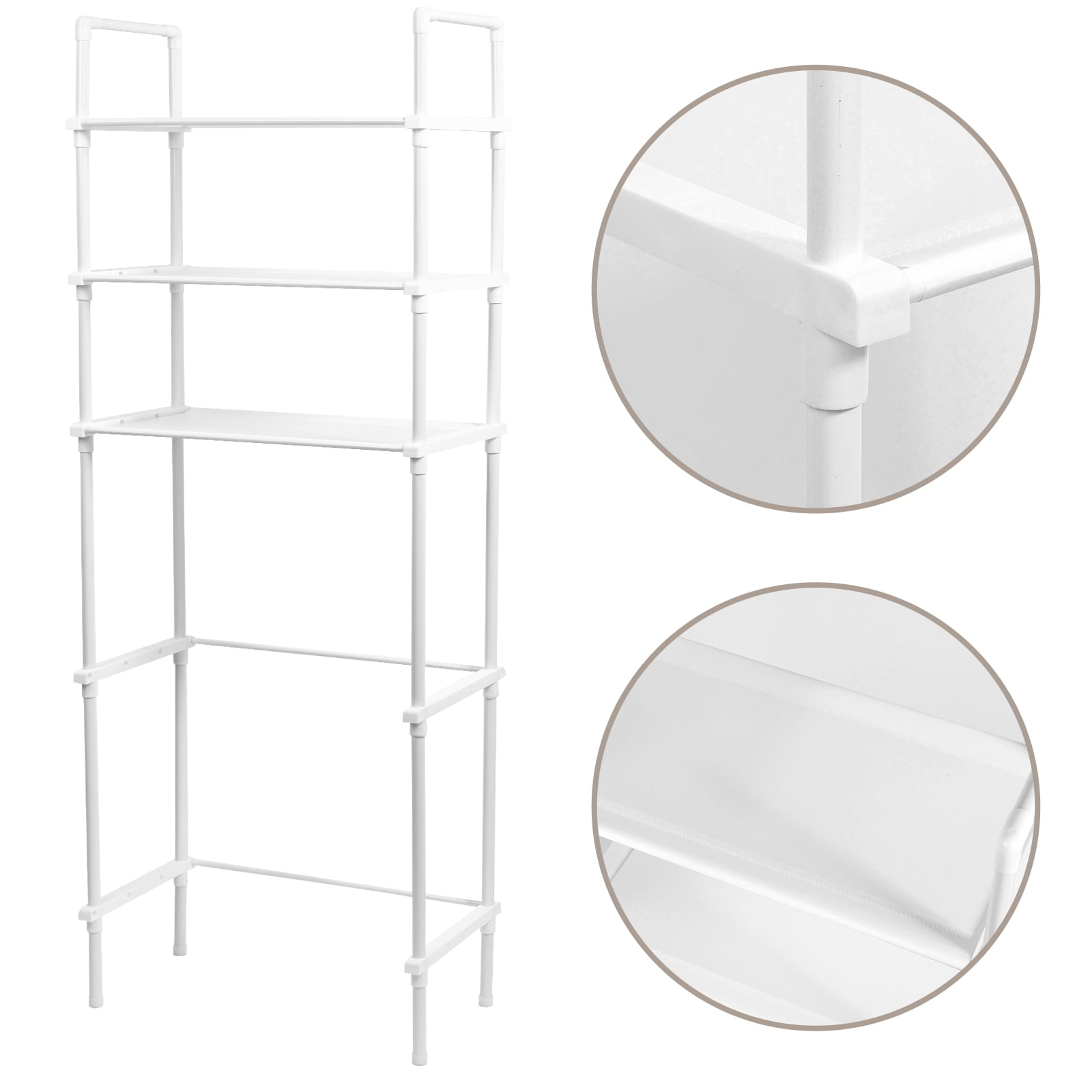 Dznils Over the Toilet Storage Shelf, 3-Tier Steel Bathroom Storage Organizer Space Saver, White