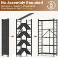 thumbnail image 4 of Vebreda 5-Tier Heavy Duty Foldable Metal Storage Shelf with 3 Hooks, Kitchen Organizer Rack, Black, 4 of 10