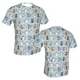 thumbnail image 4 of Cute Cat Pet Lover T-Shirt Crew Neck Short Sleeve Full-Print for Men, 4 of 6
