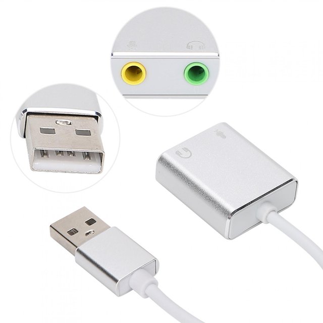 Tarjeta de sonido, sonido externo USB 2.0 Tarjeta de sonido virtual D Adaptador de audio virtual Rendimiento confiable