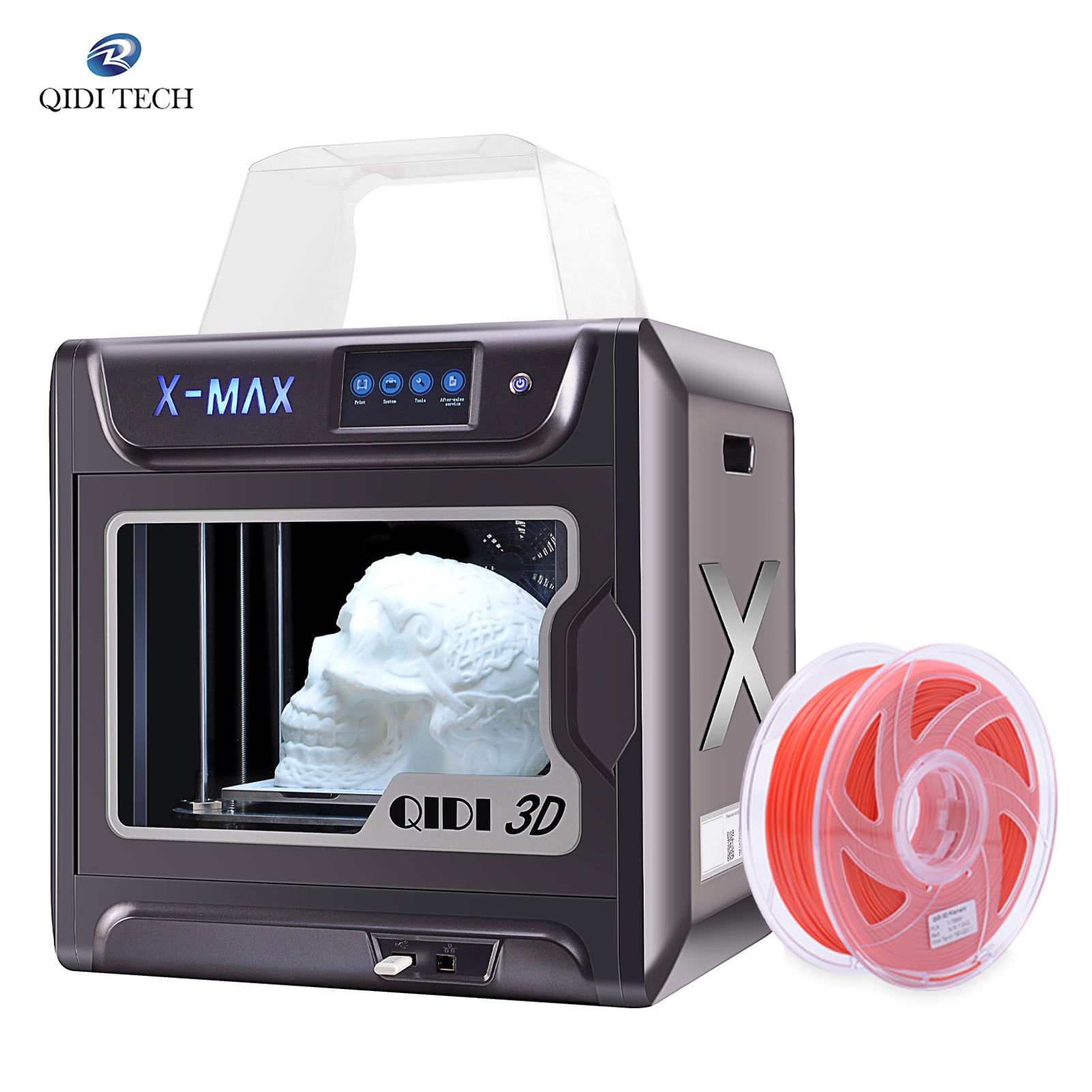 QIDI TECH Large Size Intelligent Industrial Grade 3D Printer New Model:X-max,5 Inch Touchscreen,WiFi Function,High Precision Printing with ABS,PLA,TPU,Flexible Filament,300x250x300mm 