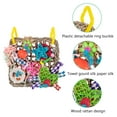 thumbnail image 2 of QBLEEV Bird Toys for Climbing Hammock with Colorful Bird Chew Toys Shredding Toy Seagrass Foraging Activity Wall, 2 of 5