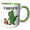 Green/White, variant on 3drose, Funny Cute T-rex Dinosaur and Caveman Pleased to Eat You Pun Cartoon, 15oz Mug