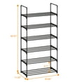 thumbnail image 5 of Bemico 6-Tier Metal Shoe Rack, Sturdy Tall Shoe Organizer Storage Large Shoe Shelf Standing Stackable Shoe Rack for Entryway Bedroom Living Room Closet, Cloakroom, Black Finish, 5 of 8