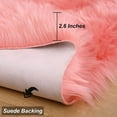 thumbnail image 6 of YJ.GWL Soft Fluffy Rugs Faux Sheepskin Area Rug for Living Room Bedroom Plush Carpet Nursery Floor Mat Home Decor,3'x5',Coral Red, 6 of 7