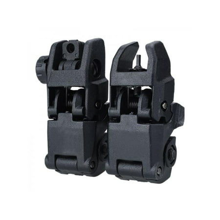 VICOODA Flip-up Sights, Tactical Front and Rear 45 Degree Folding Back-up Sights Set for 20mm Rail Picatinny, Hunting Accessories, (Best Front And Rear Sights For Ar 15)