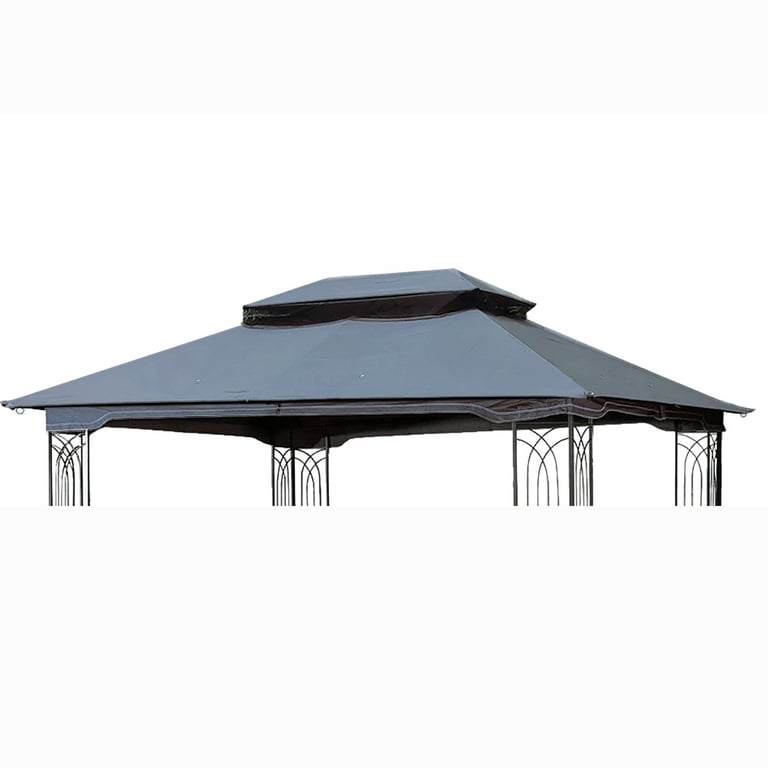 Unique Choice 13 Ft L x 10 Ft W 2 Tier Outdoor Gazebo Replacement Canopy Cover Top Fabric Color Gray Walmart