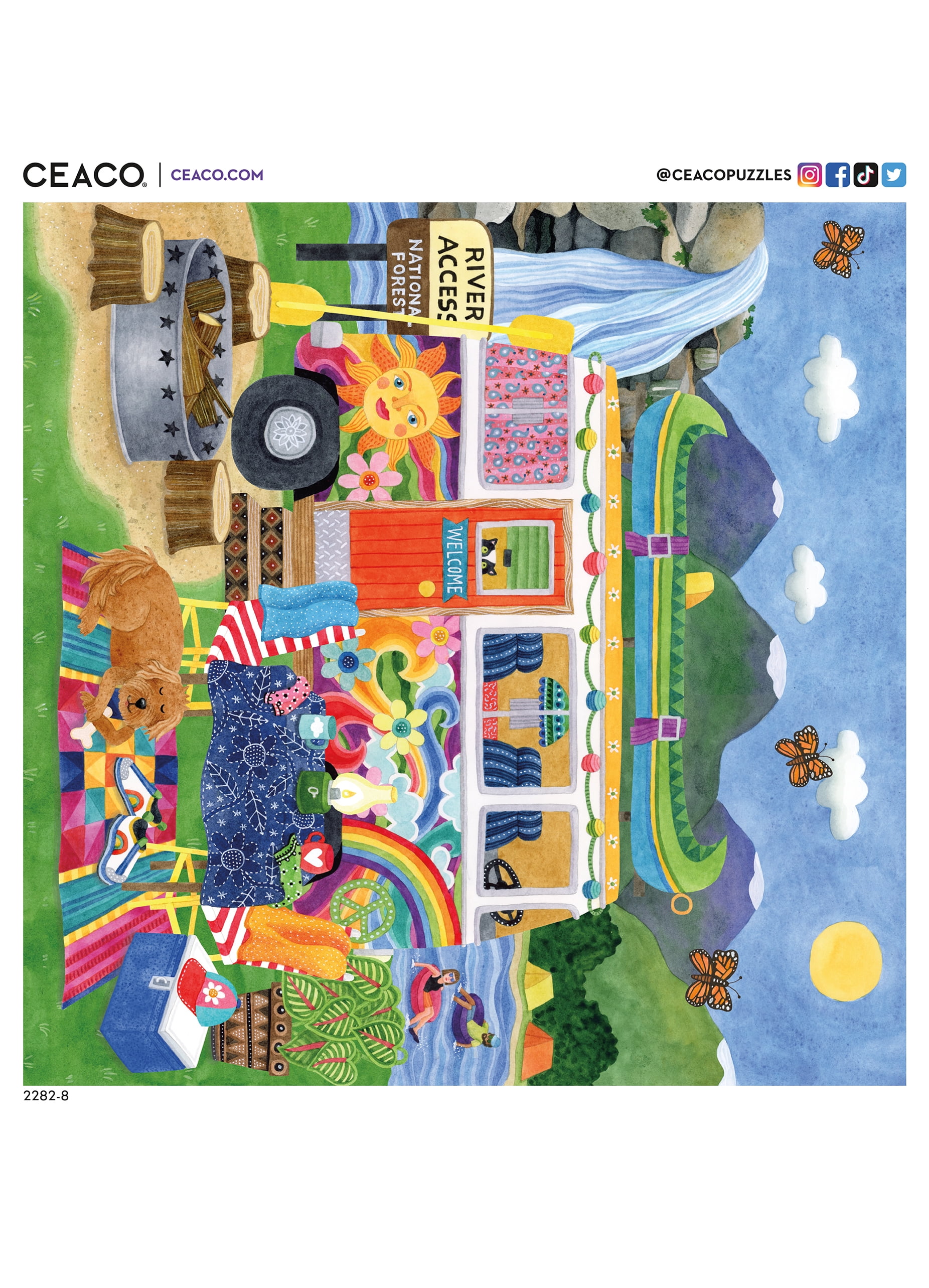 Ceaco - Happy Camper - Waterfall Camper - 300 Piece Interlocking Jigsaw Puzzle