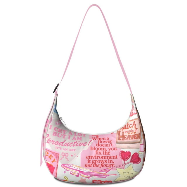 Sac Bandoulière à Sangle Ajustable Journey Trip en Nylon Léger Vintage Voyage Paris Style Mode Femme Rose Plage Femme Aventure Explorer Vacances Congé