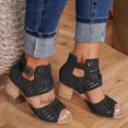 thumbnail image 4 of Peep Toe High Heel with Buckle Ankle Large Size Decor Rhinestone Fashion Durable Suit for Women, 4 of 5
