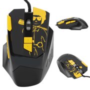 Sarapandan Dual Mode for Enhanced PC Gaming Experience Optical USB Gaming Mouse with Yellow LED Backlight