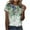 Blue, variant on Otvok Womens Summer Tops Regular Casual Short Sleeve Flower Print Round Neck Pullover Blouse