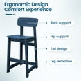 thumbnail image 6 of LOYALICE 2PC Tall Adirondack Chair, HDPE Patio Outdoor Bar Height Barstools Chair, Dark Blue, 6 of 8