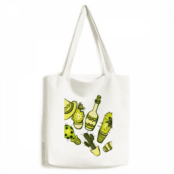 Sombrero Mexico Desert Cactus Mexican Tote Canvas Bag Shopping Satchel Casual Handbag