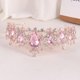 thumbnail image 4 of Nvzi Tiara para novia, diadema de princesa, corona nupcial, joyería para el cabello con diamantes de imitación de cristal, decoración para cumpleaños, graduación, fiesta de disfraces (rosa), 4 of 5