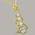thumbnail image 3 of LBG 10k Gold Cubic Zirconia Womens Bohemian Pendant & Chain Necklace - Chain length 20, 3 of 5