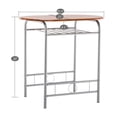 thumbnail image 3 of Hassch 3PCS Dining Table Set, Modern Kitchen Table and 2 Chairs with Built-in Storage Shelf for Small Space, Brwon, 3 of 7