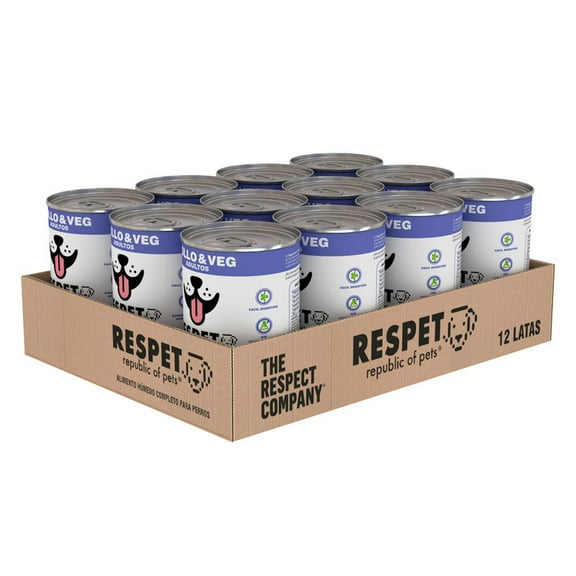Alimento para perro Respet paquete de 12 latas Pollo y Vegetales de 410 gr&nbsp;