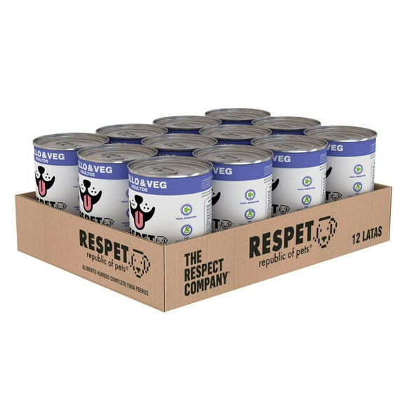 Alimento para perro Respet paquete de 12 latas Pollo y Vegetales de 410 gr 