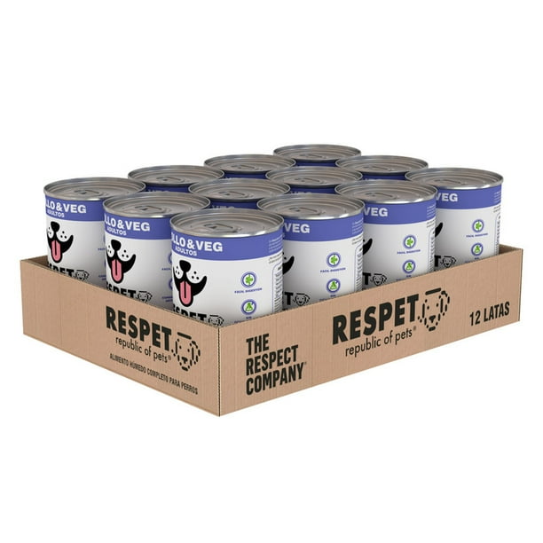 Alimento para perro Respet paquete de 12 latas Pollo y Vegetales de 410 gr 