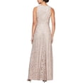 thumbnail image 2 of Alex Evenings Womens Long Sleeveless Cascade Ruffle Detail Dress with Front Slit 14 Buff, 2 of 4