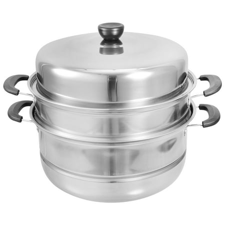 

FRCOLOR 1 Set Steamer Cooker Pot 3-Tier Steamer Vegetable Seafood Meat Food Steamer Cooker Cooking Pot