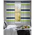 thumbnail image 3 of Green Gray Striped Sheer Curtains 45 Inch Length 2 Panels Set for Living Room/Bedroom, Farmhouse Stripes Modern Abstract Art Kitchen Curtains Grommet Semi-Sheer Curtains Window Treatments 42"x45"x2, 3 of 7