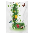 thumbnail image 3 of Ambesonne Letter L Tablecloth Rectangular Table Cover, Flower Themed Image L, 60"x90", Green Multicolor, 3 of 4