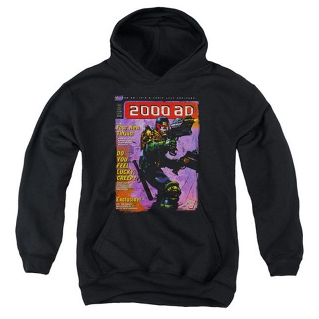 XL Trevco Judge Dredd-1067 Youth Pull-Over Hoodie44; Black