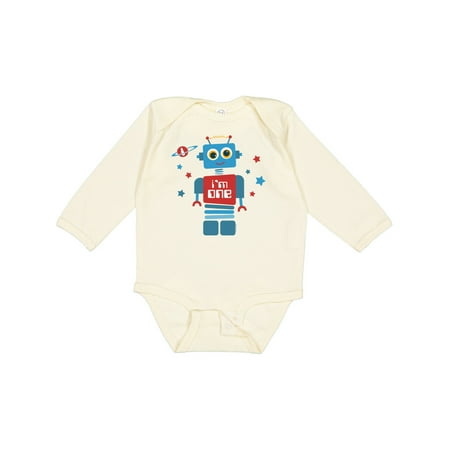 

Inktastic Robot 1st Birthday Gift Baby Boy Long Sleeve Bodysuit