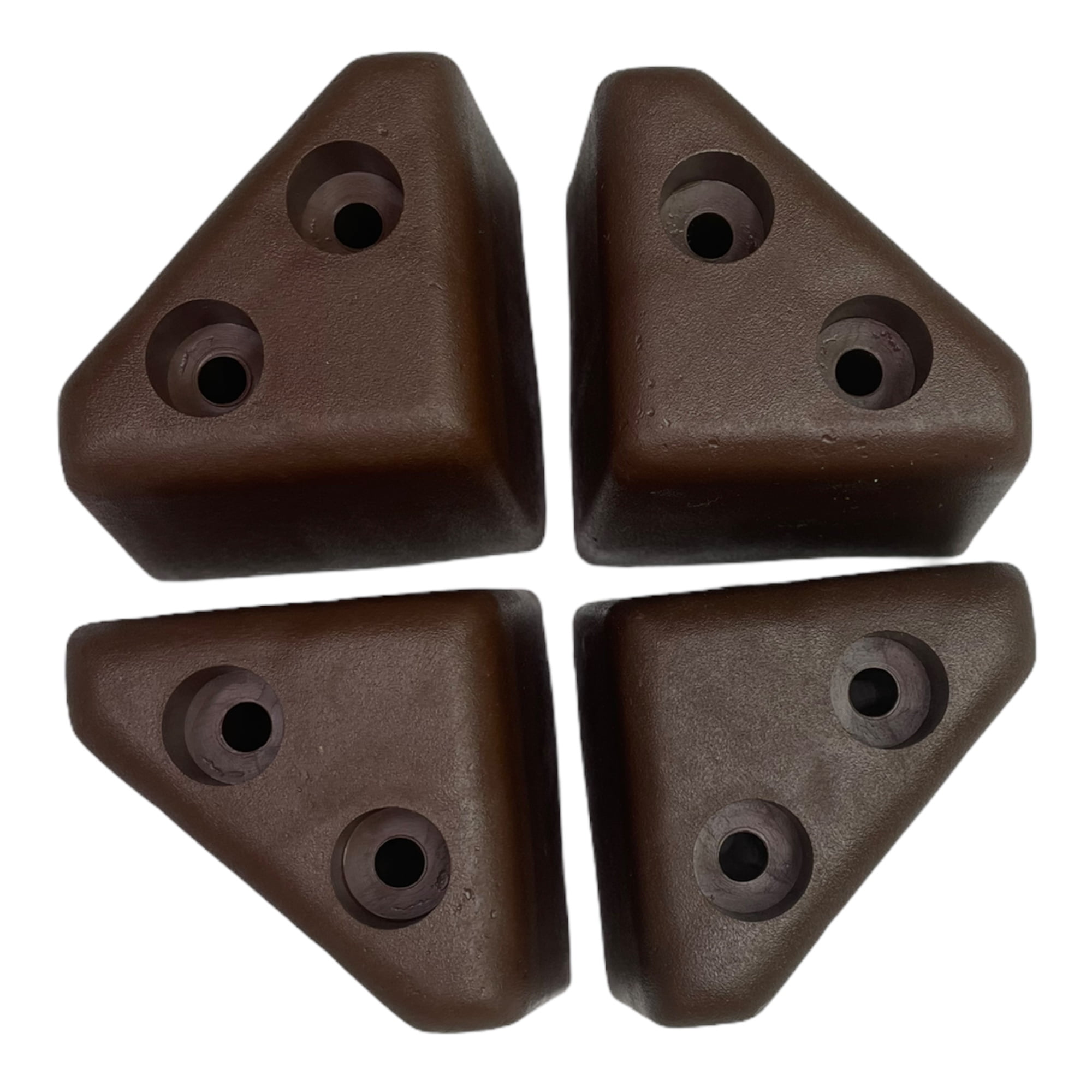 ProFurnitureParts 1.25 Tall Triangle Corner Sofa Legs Brown Color HDPE Plastic Set of 4
