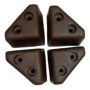 ProFurnitureParts 2.25" Tall Triangle Corner Sofa Legs, Brown Color, Set of 4, HDPE Plastic