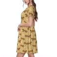 thumbnail image 2 of Easygdp Dachshund Dog Puppy para Vestido Transpirable de Mujer, Vestido Suelto de Manga Corta con Pliegues y Bolsillos para el Verano, 2 of 6