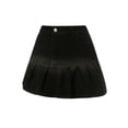 thumbnail image 2 of Franhais Women Gradient Pleated Skirt, Adults Casual Zipper Denim Skirt with Pockets (Black, Blue), 2 of 9