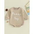 thumbnail image 2 of Bagilaanoe Newborn Baby Boy Oversized Romper Sweatshirt Long Sleeve Bodysuits Letter Print Pullover 3M 6M 12M 18M 24M Infant Casual Tee Tops, 2 of 9