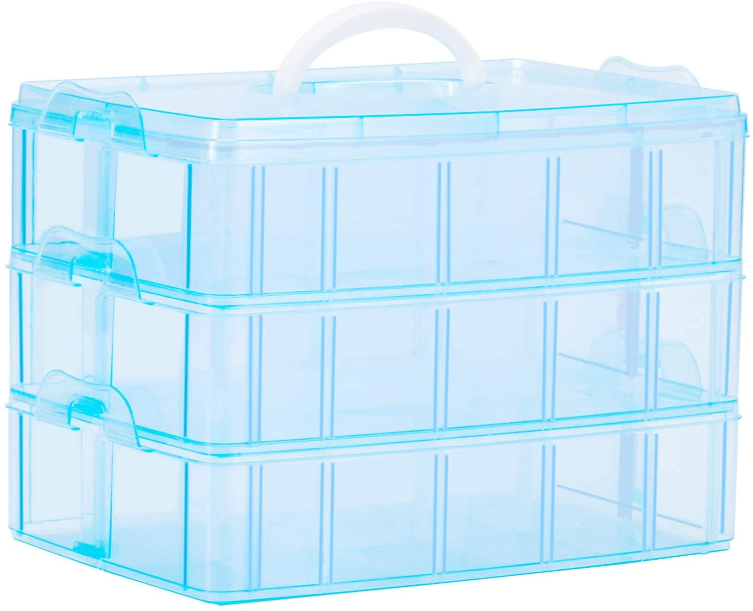 Plastic Tool Box with Dividers Storage Case Box Tool Organizer Container Box 
