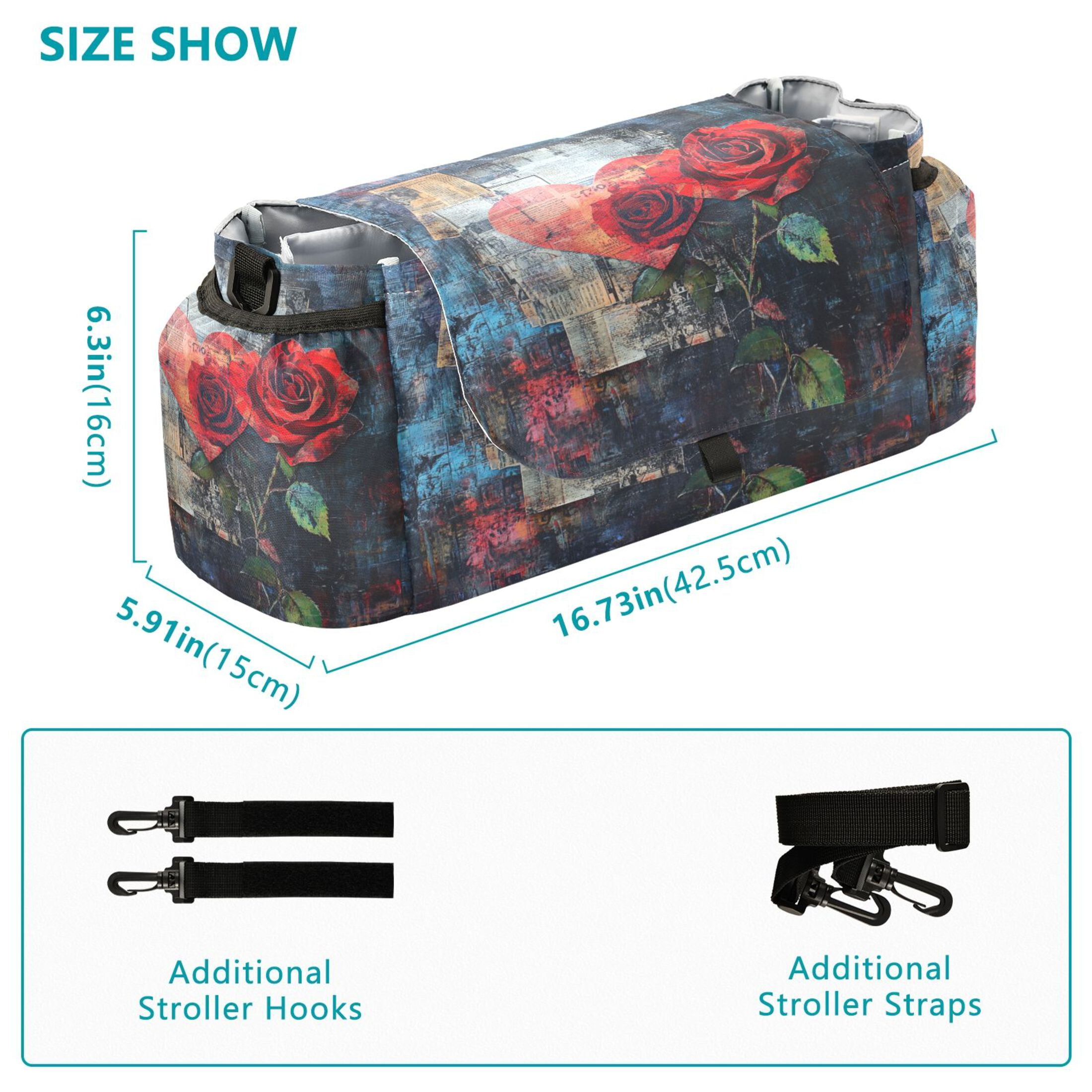 DIXRUYEE Stroller Organizer Hearts in Bloom Printed