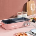 thumbnail image 3 of Topwit Hot Pot Electric with Grill, 2 in 1 Indoor Non-stick for Steaks, Shabu Shabu, Noodles, Simmer and Fry, Korean BBQ Grill, Independent Dual Temp, 3 of 7