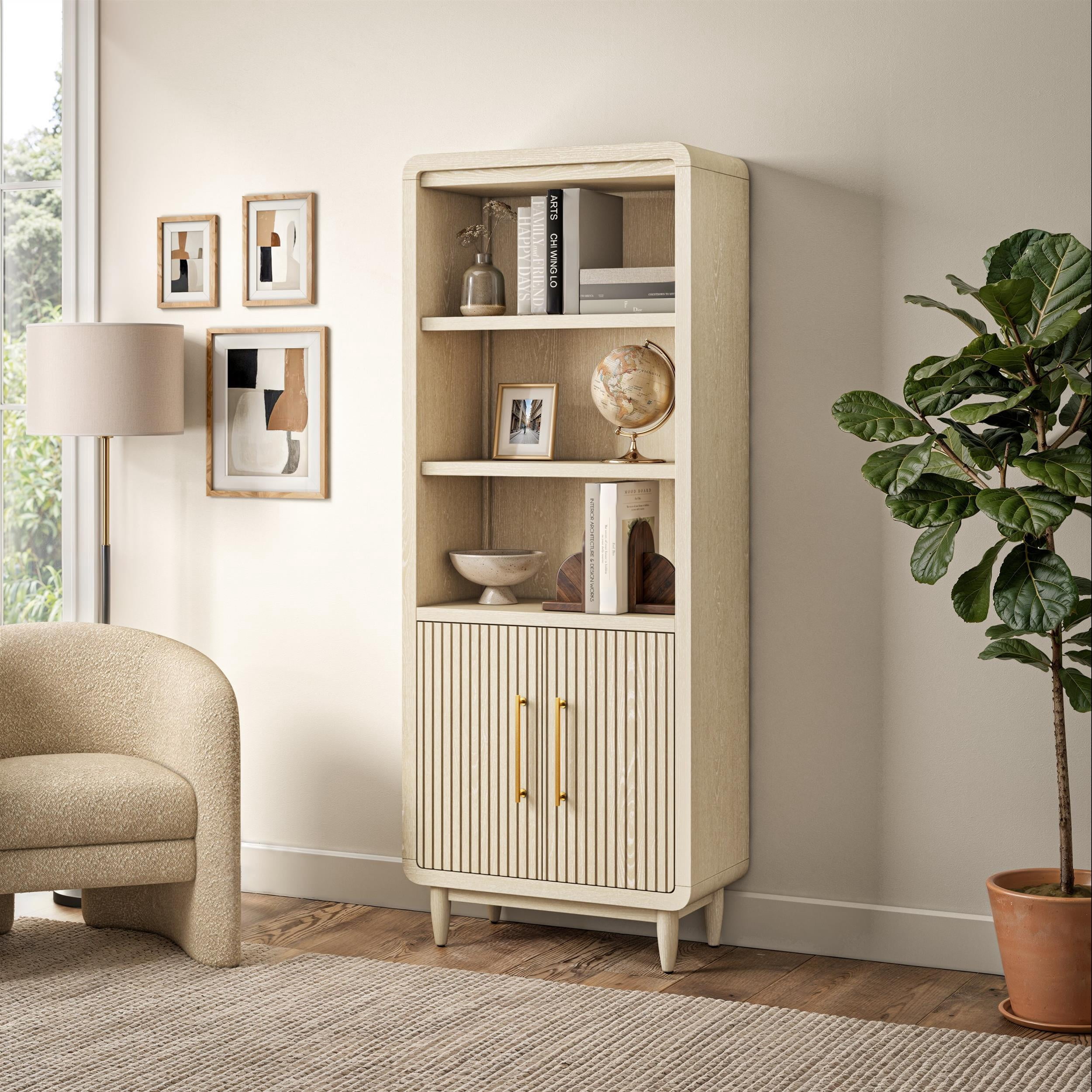 Large Deep Shelves White Bookshelf Unit - Fully Assembled Toulouse