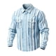 thumbnail image 2 of Ceisia Men's Loose Fit Vintage Washed Vertical Stripe Long Sleeve Cotton Shirt Light Blue XXL Gifts, 2 of 3