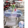 thumbnail image 4 of Outdoor Tablecloth with Umbrella Hole and Zipper, Winter Forest Round Table Cloth 54 Inch Waterproof Tablecloth, Natural Forest Lake Snow Scene Colorful Picnic Table Cover for Patio Camping, 4 of 7