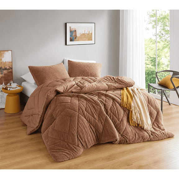 510 Design Kyla Quilted Teddy Comforter Set, Brown, King/California King