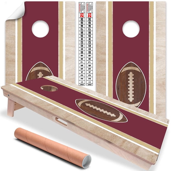 Cornhole Board Wraps and Decal for Board Set of 2 Skins Professional Vinyl Covers Sticker - Gold and Garnet Tallahassee, Florida Football Tailgating Cornhole Wrap Stickers Cornhole Skins Cornhole Wrap