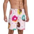 thumbnail image 2 of Balery Donut Pantalones cortos de pijama de punto de algodón para hombre con cinturilla y bolsillos-X-Large, 2 of 6