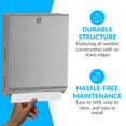 thumbnail image 3 of Commercial Bathroom Paper Towel Dispenser, Durable Stainless Steel Wall Mount Holder, 400 C-Fold 525 Multifold Capacity, Low Reserve Indicator, Tumbler Lock, 3 of 6