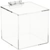 Plymor Clear Acrylic Display Case Box With Hinged Lid, 4" x 4" x 4"