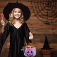 thumbnail image 6 of Halloween Pumpkin Basket 7.9 x 5.12 Inch Pastel Small Pumpkin Basket Trick or Treat Buckets Goodie Candy Gift Bags with Handle for Halloween Exchange Supplies(1Pc,Pink), 6 of 7