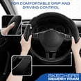 thumbnail image 2 of Skechers Steering Wheel Cover with Memory Foam, Breathable Non-Slip, Universal Fit 14.5"-15" Car Accessories Black, 2 of 7